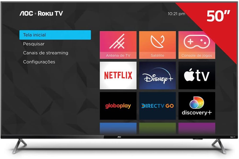 Oferta: Smart TV 50" Aoc Roku 4K Série 6125-50U6125/78G - TekOfertas