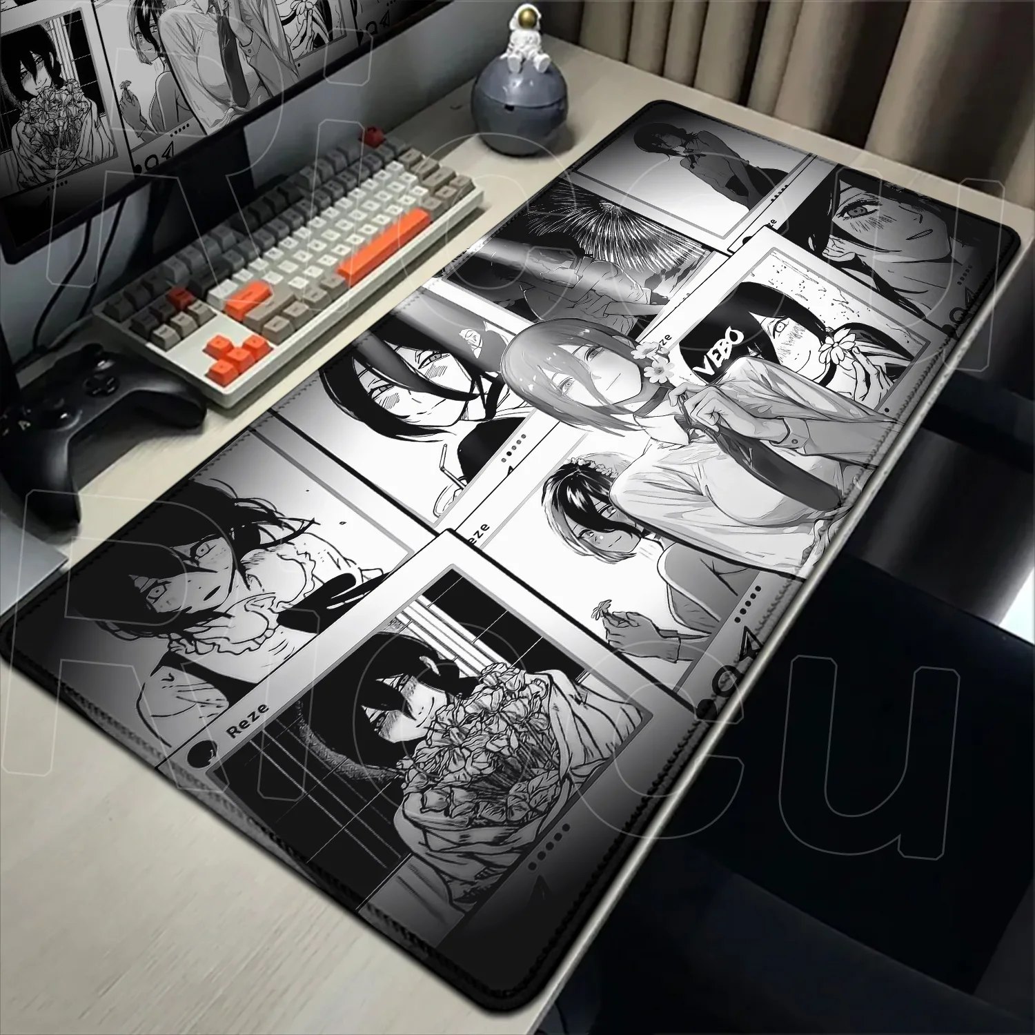 Oferta: Kawaii Anime Girls Reze Mousepad XXL Laptop Gamer Non-slip Desk Mat 900x400mm Comic Style Chainsaw Man Office Speed Keyboard Pad - TekOfertas