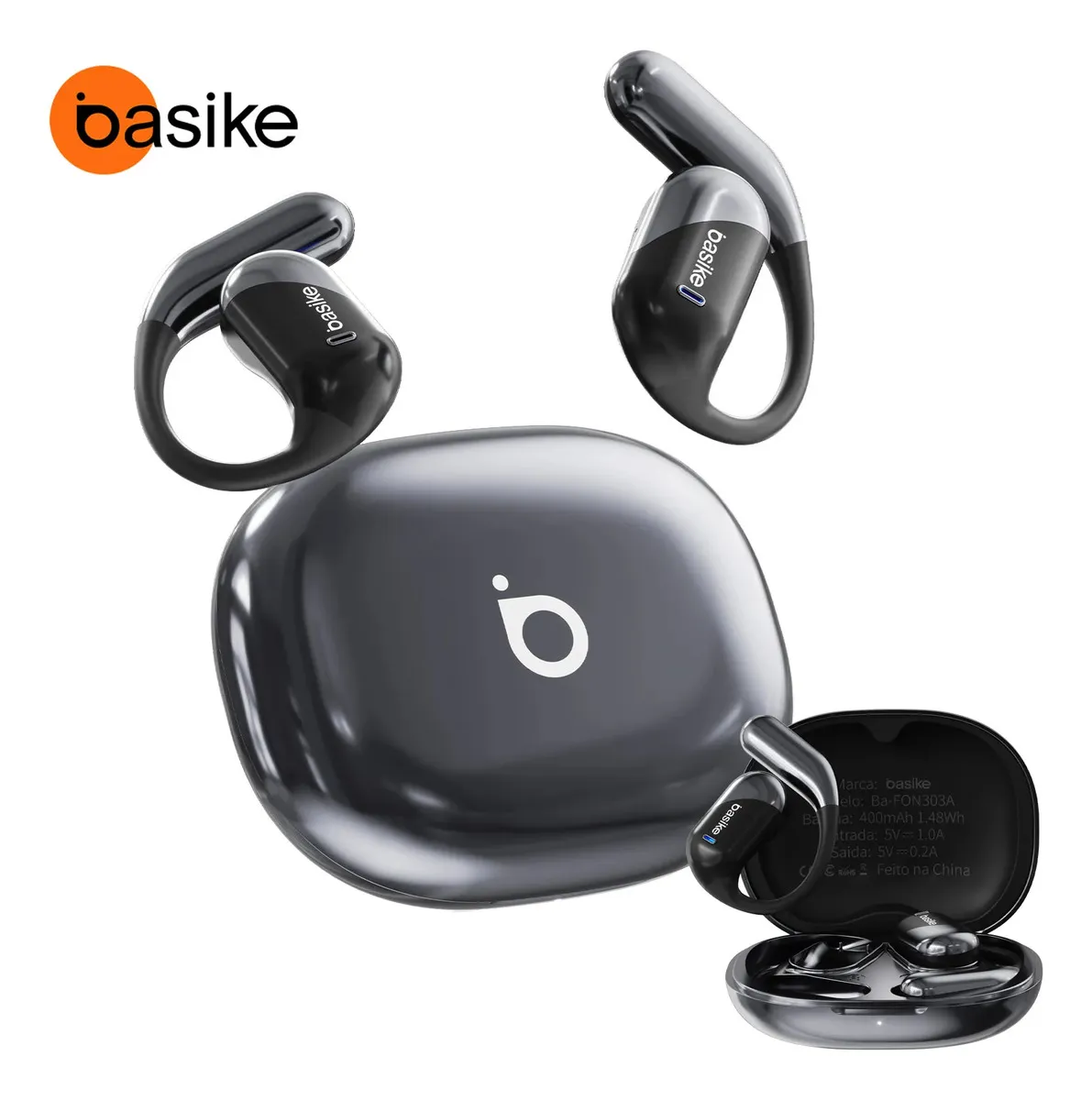 Oferta: Basike Fone De Ouvido Sem Fio Bluetooth Com Gancho Gamer Esportivo Baixa Latência 100h, Design Aberto - TekOfertas