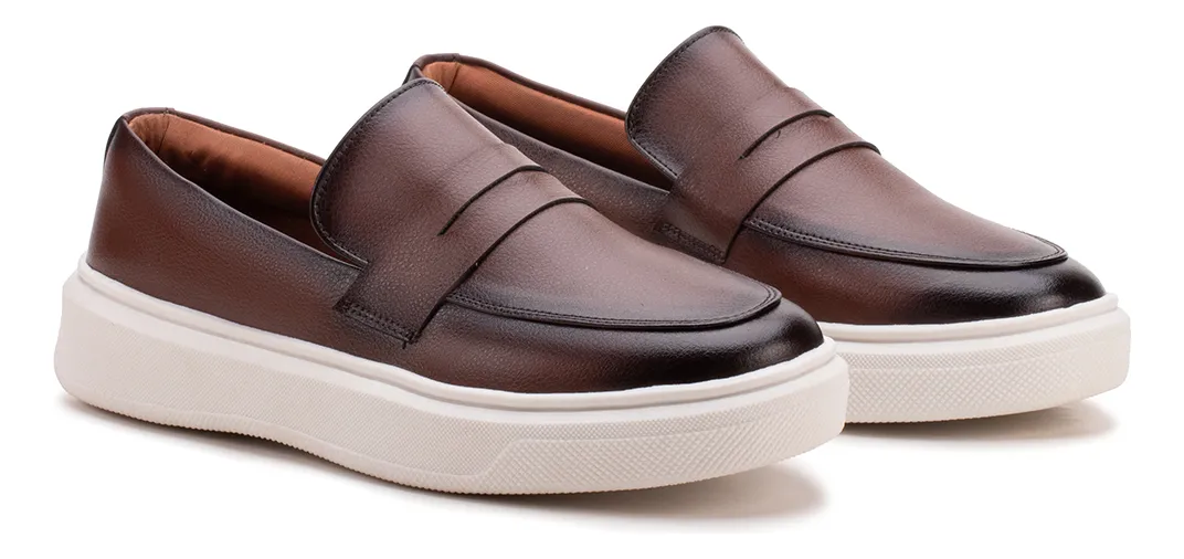 Oferta: Sapato Masculino Mocassim Loafer Couro Casual Comfort Luxo - TekOfertas