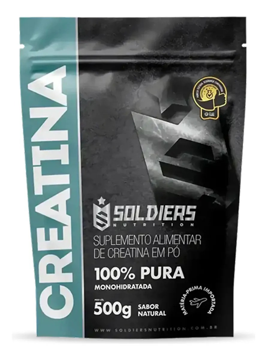 Oferta: Creatina 500g Suplemento Monohidratada em pó 100% Pura - Soldiers Nutrition - TekOfertas