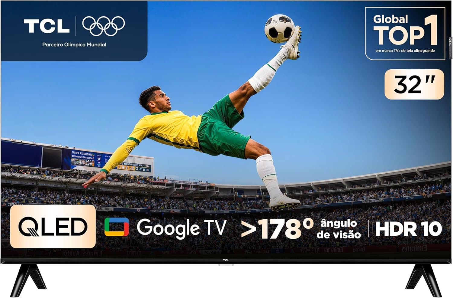 Oferta: TCL, Smart TV, 32 Polegadas, HD QLED, WiFi, Bluetooth, Google TV, 2 HDMI, HDR10, Dolby Audio, 32S5K - TekOfertas