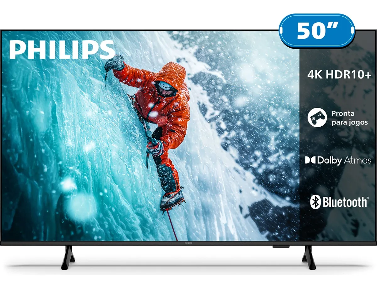Oferta: Smart Tv Philips 50 4k 50pug7300 Comando De Voz Bluetooth - TekOfertas