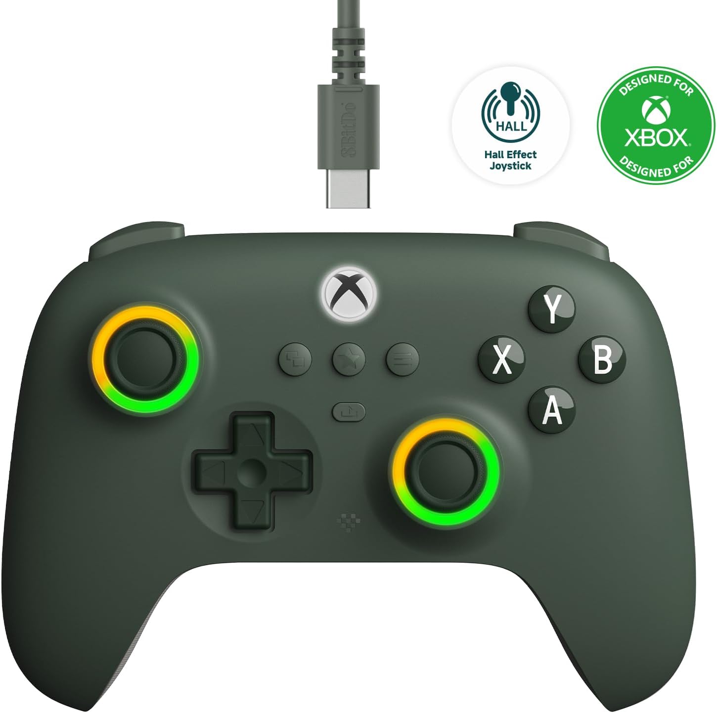 Oferta: Controle com fio 8Bitdo Ultimate C para Xbox com joysticks e gatilhos com efeito Hall, anel de iluminação RGB, compatível com Xbox Series X|S, Xbox One, Windows 10/11 - Produto oficialmente licenciado - TekOfertas