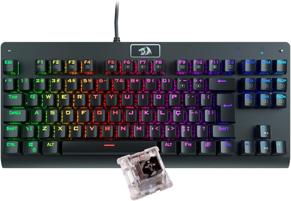 Oferta: Teclado Mecânico Gamer Redragon Dark Avenger K568-2 Rgb Switch Brown Com Fio - TekOfertas