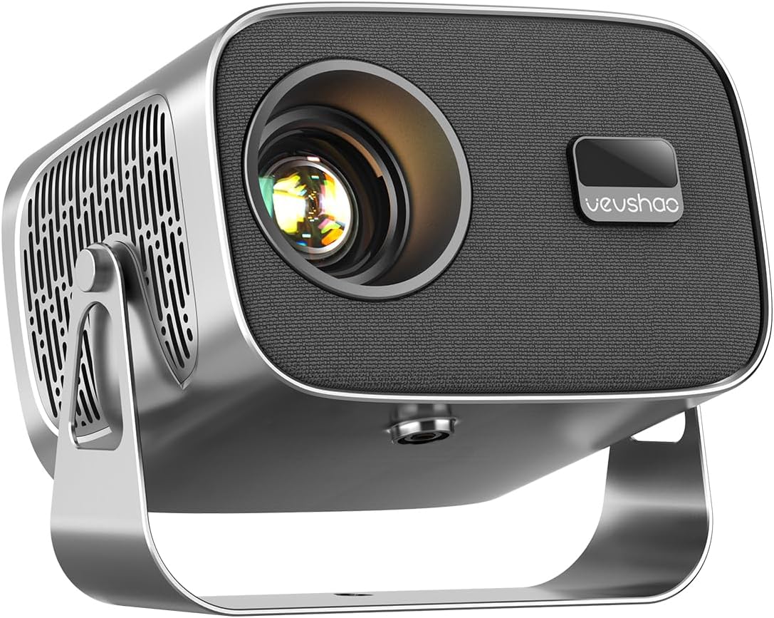 Oferta: VEVSHAO A12 Mini projetor 4K 1080P portátil Full HD projetor portátil,Foco Automático,Android 11.0,Proteção Ocular com Rotação de 360°,Correção Eletrônica de Distorção Trapezoidal,Presente requintado - TekOfertas