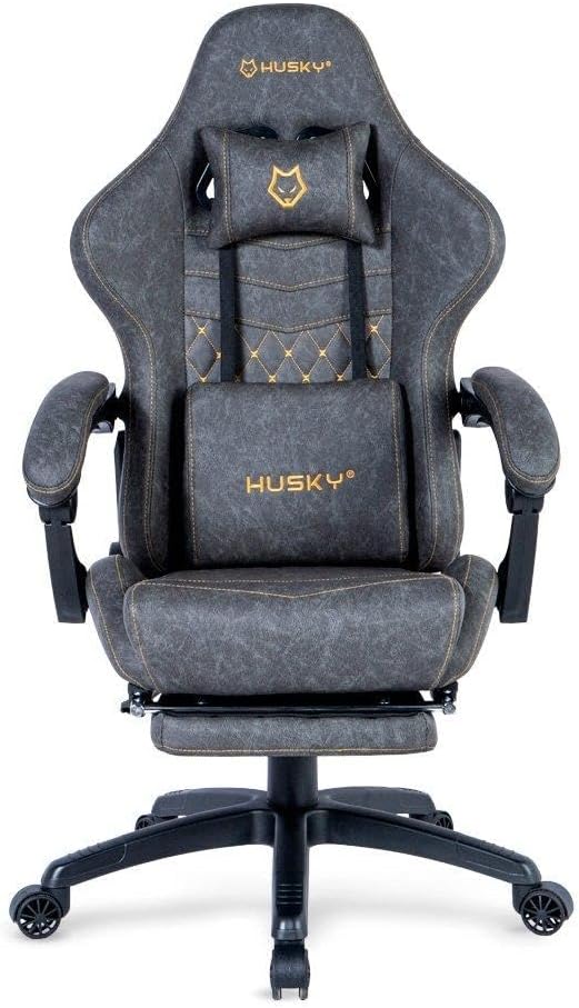 Oferta: Cadeira Gamer Husky Tempest 700, Até 145kg, Almofadas, Reclinável 150º, PU, Descanso para Pés, Cinza - HCG700CZ - TekOfertas