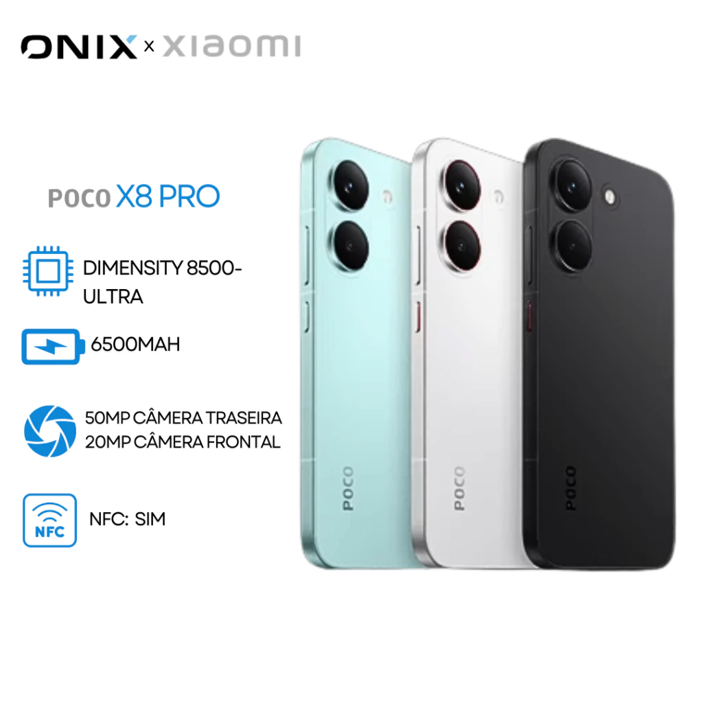 Oferta: Poco X8 PRO 5G, Versão Global, MediaTek Dimensity 8500-Ultra, Bateria 6500mAh, Câmera 50MP - TekOfertas