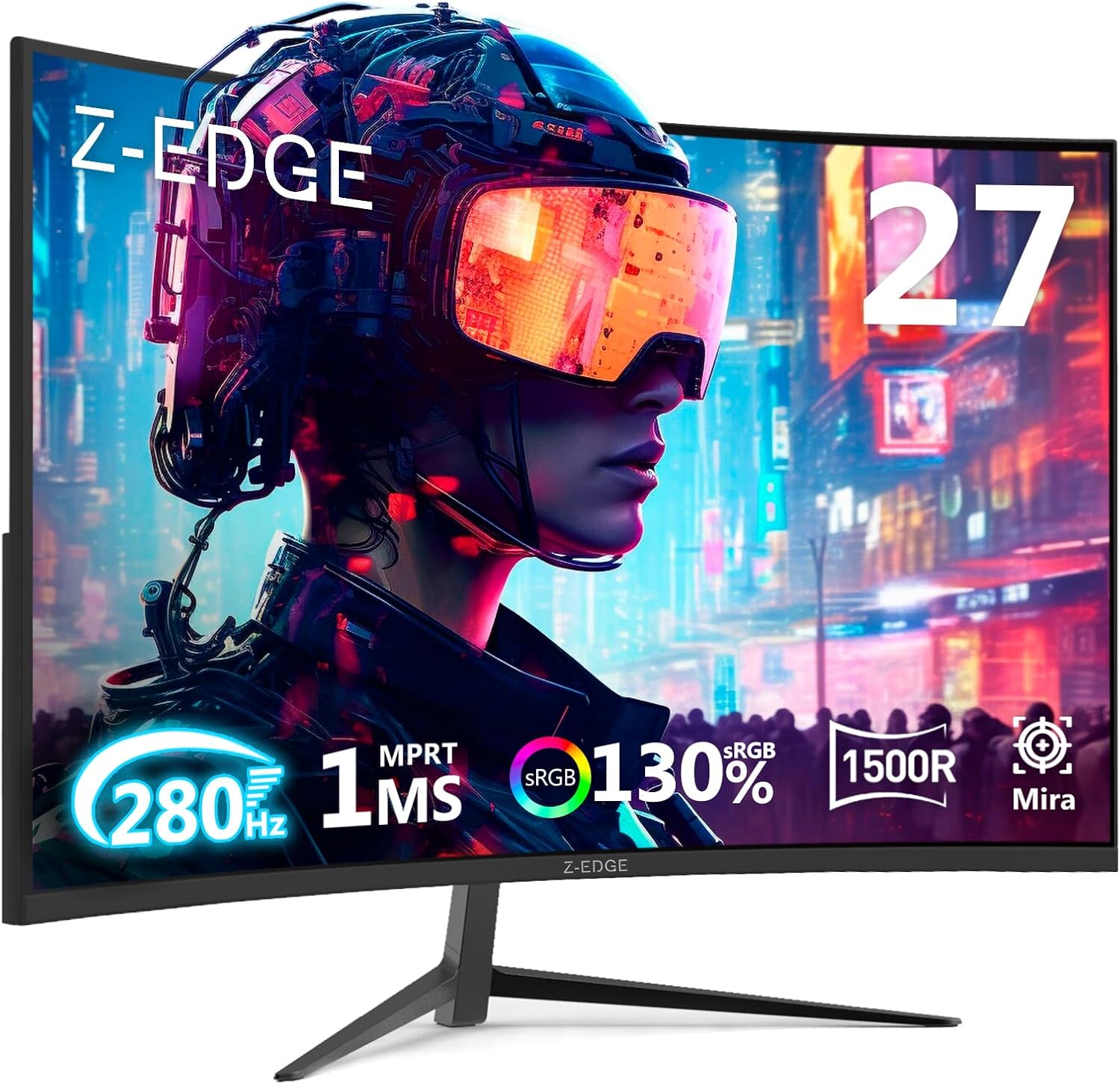 Oferta: Monitor Gamer Curvo 27 polegadas Z-Edge, FHD 1080P 280Hz 1500R, monitor MPRT ultrarrápido de 1 ms,16,7 milhões de cores, 2 x DP 1.2/2 x HDMI 2.0, Ajuste de Inclinação, Suporte VESA, Sem Bordas - TekOfertas