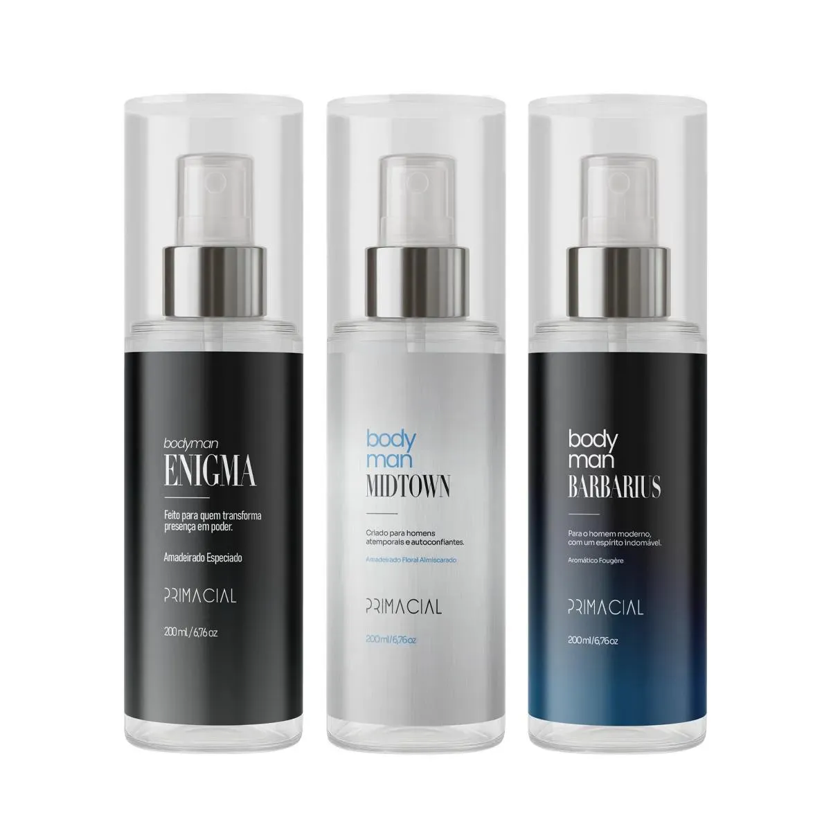 Oferta: Kit Body Splash Masculino Barbarius + Enigma + Midtown 200ml - TekOfertas